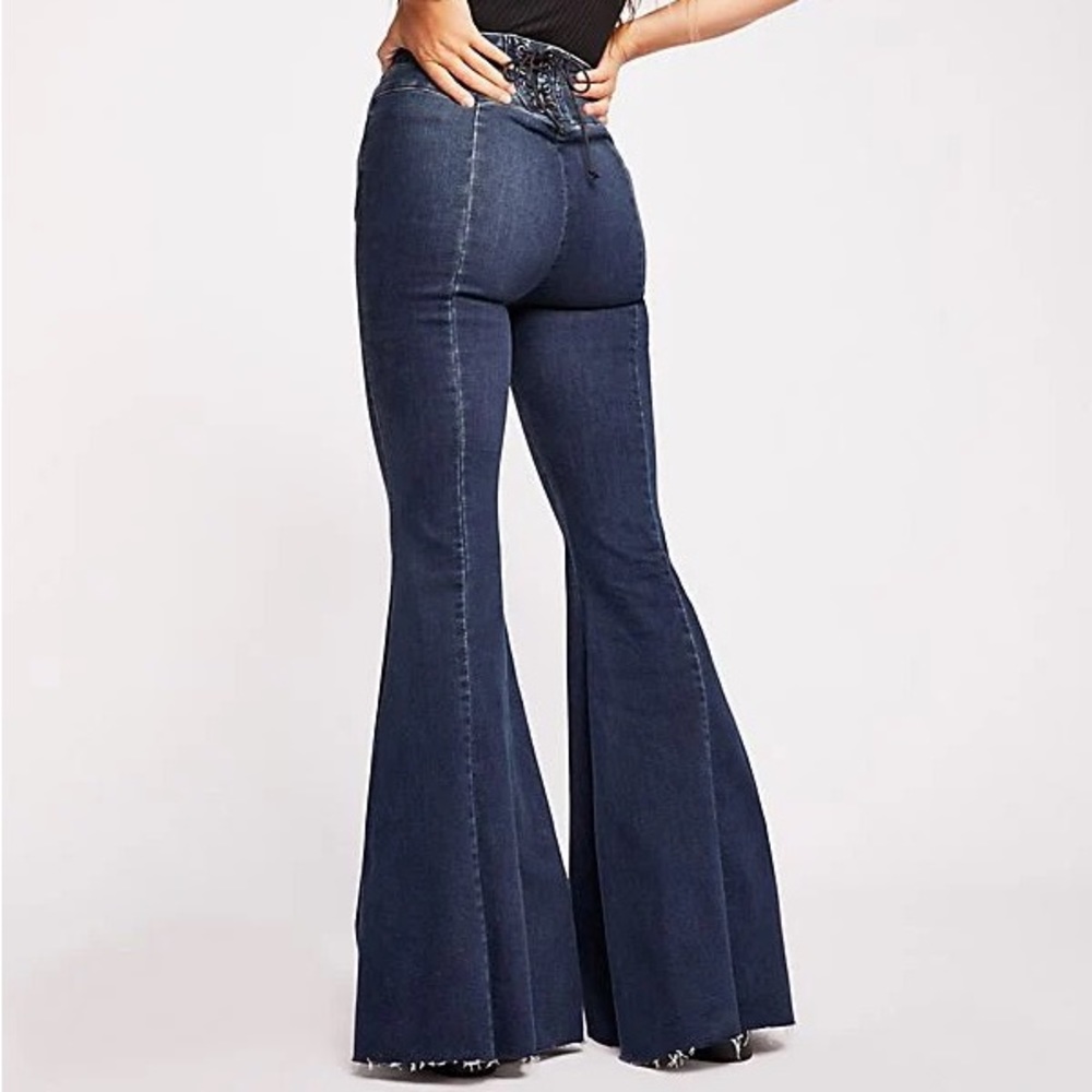 Free People | Ma Cherie Lace Up Back Flare Jeans